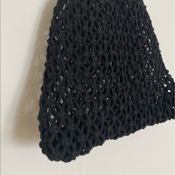 Black Crochet Market Bag - Picture 3 of 4